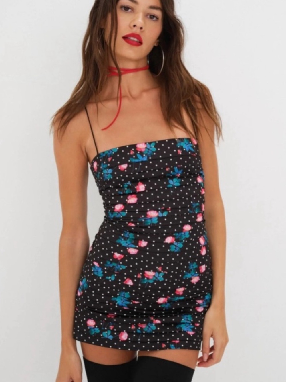 For Love & Lemons Black Floral Mini Dress size XS